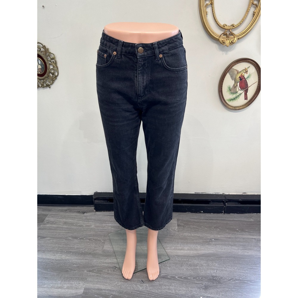 & Other Stories Paris Atelier Washed Black Denim Straight Leg Jeans Size 25